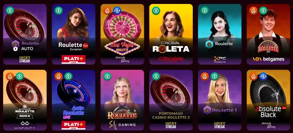 Spinobon Casino live roulette spellen met verschillende providers en dealers